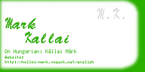 mark kallai business card